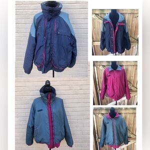 Vintage 85 Columbia Powder Keg 5 in 1 Reversible Winter Coat Removable Lining XL